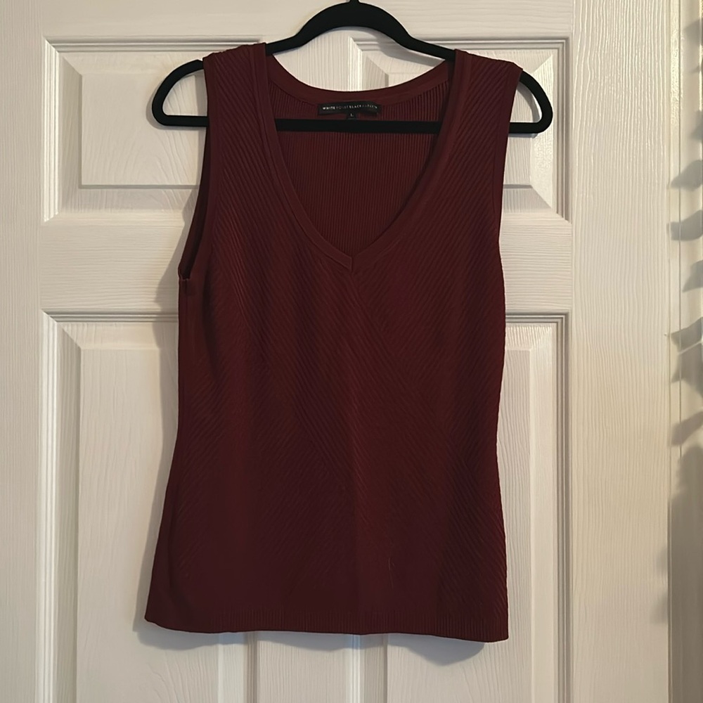 Maroon White House Black Market ribbed tank